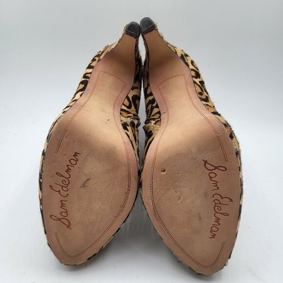Sam Edelman Kit Fur Leopard Print Ankle 4.5" Heel Booties Women's Size 6.5M - Picture 9 of 11